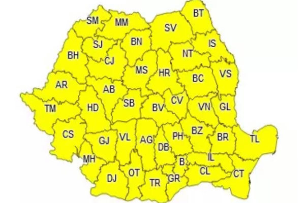 ANM: Cod galben de caniculă în toată țara