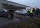 Accident soldat cu doi răniți, după o depășire neregulamentară FOTO