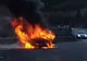 O mașină a ars ca o torță în Pasul Mestecăniș VIDEO