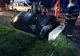 Un bărbat a ajuns la spital după ce a intrat cu mașina într-un cap de pod- FOTO