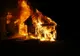 Depozit de furaje cuprins de un incendiu 