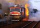 Locomotiva unui tren a luat foc în apropierea gării din Dolhasca